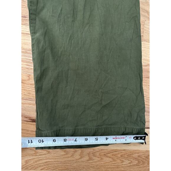 Anthropologie Maeve The Colette High Rise Cropped Wide Leg Pants Green Size 32 - Picture 9 of 10